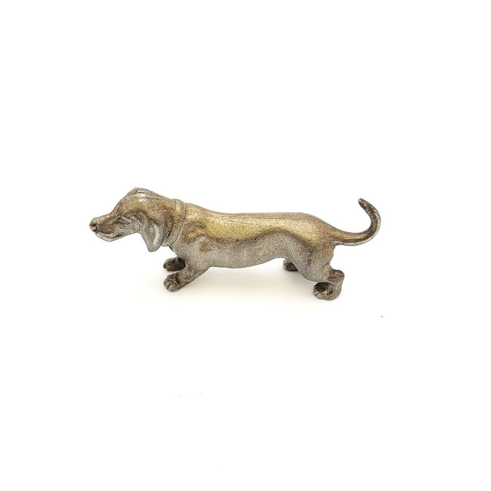Cathedral Pewter Dachshund Figurine Small Dog Collectible Miniature Wiener Dog